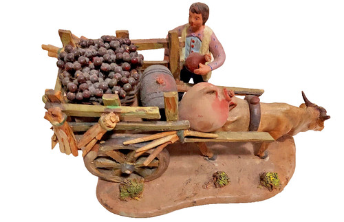Vecchia statuina carro con bue - vecchia,